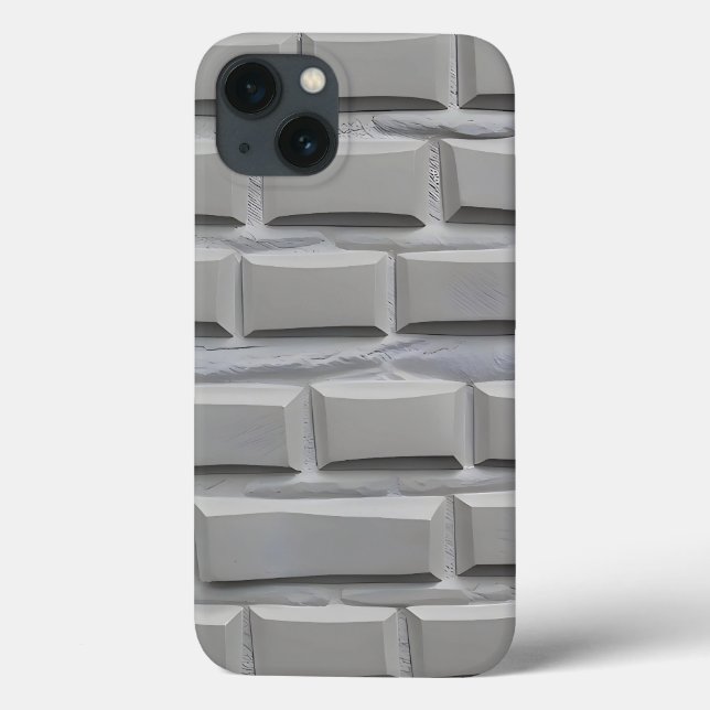 Gray Brick Design iPhone Case Minimal Style (Rückseite)