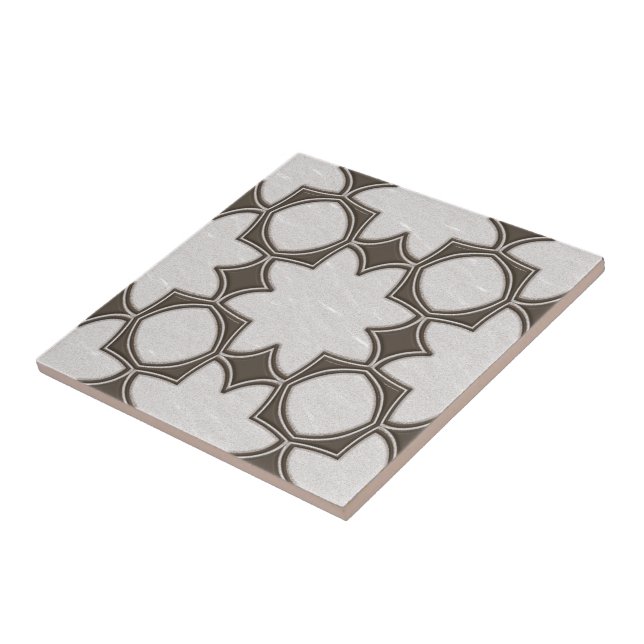 Gray Brown Off-White Eclectic Ethnic Mosaic Art Fliese (Seite)