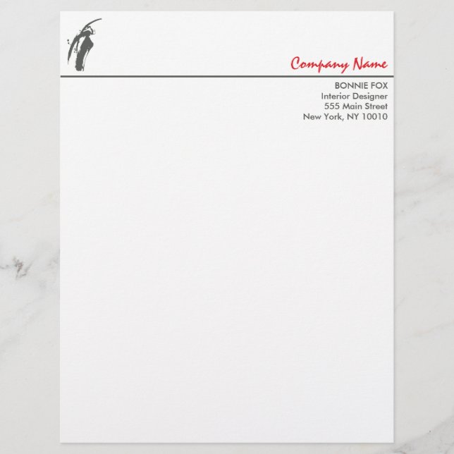 GRAY BRUSHSTROKE LETTERHEAD BRIEFBOGEN (Vorderseite)