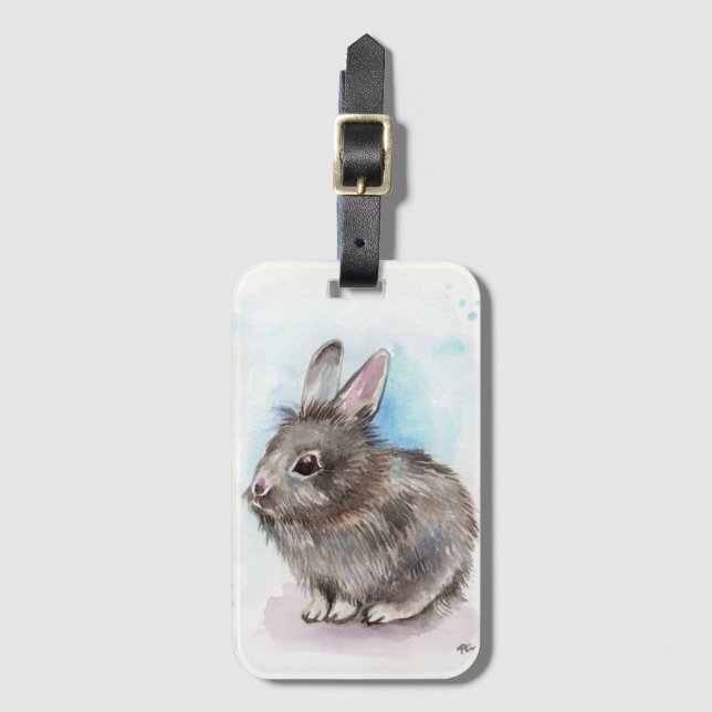 Gray Bunny Gepäckanhänger (Vorderseite Vertikal)
