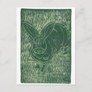 Gray Bunny Rabbit im Gras Postkarte