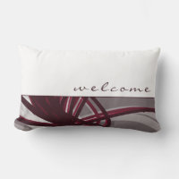 Gray & Burgund Abstrakte Ribbons | weiß | Begrüßun