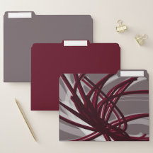 Gray & Burgundy | Künstlerisch Abstrakte Ribbons