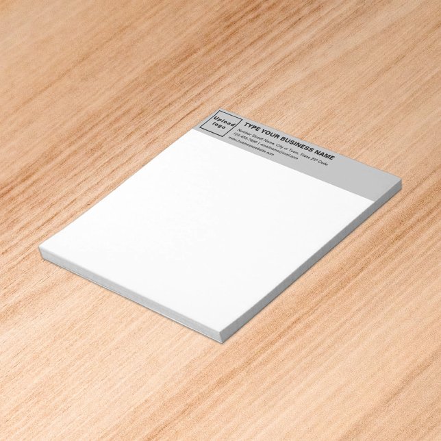 Gray Business Brand on Heading Small Notepad Notizblock (Build brand name awareness. Your business brand on gray heading of small notepad.)
