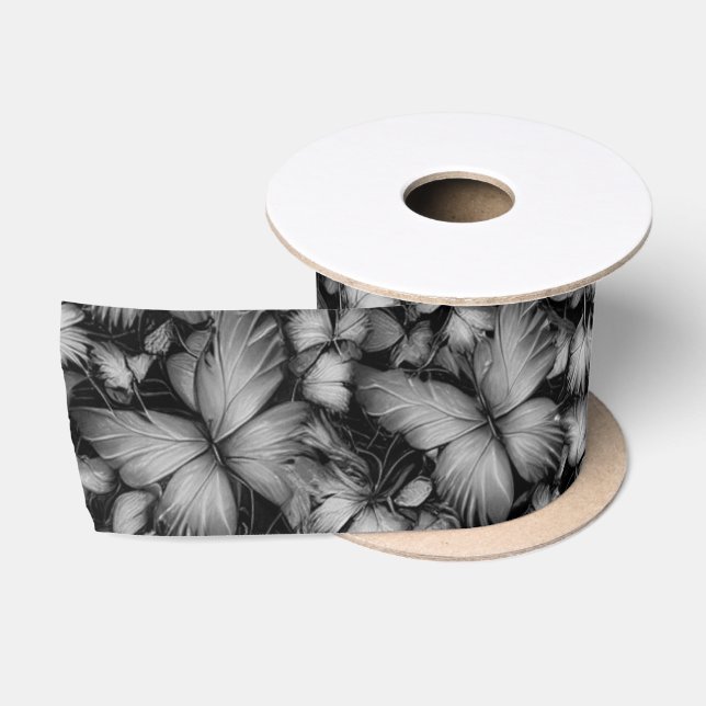 Gray Butterfells Print Satinband (Spule)