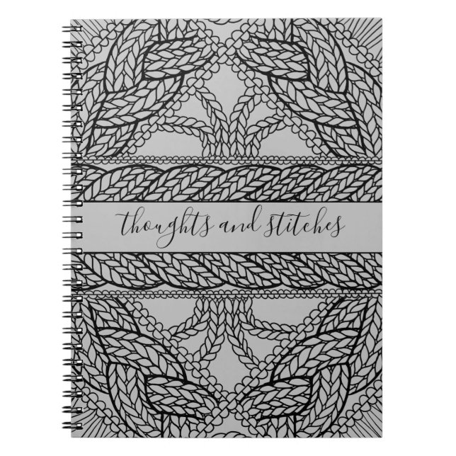 GRAY CABLE STRICK 6.5x8.75 Notebook + Text Notizblock (Vorderseite)
