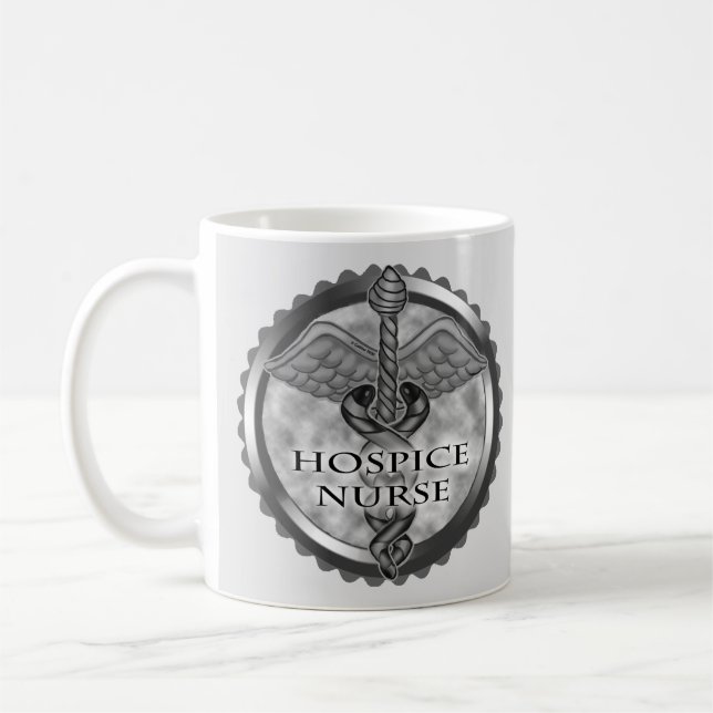 Gray caduceus Hospice Nurse Kaffeetasse (Links)