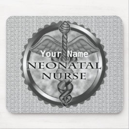 Gray caduceus Neonatal Nurse Mousepad