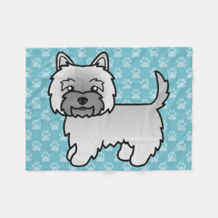 Gray Cairn Terrier Cartoon Dog Illustration Fleecedecke