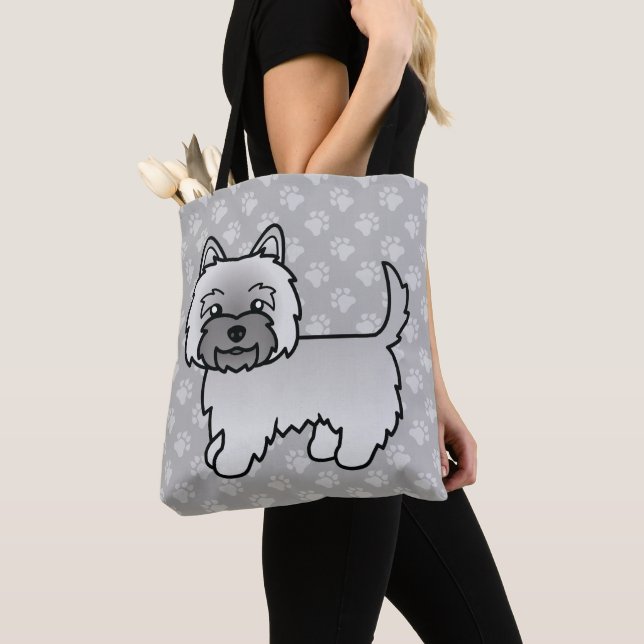 Gray Cairn Terrier Dog Niedlicher Cartoon Illustra (Von Nahem)