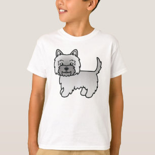 Gray Cairn Terrier Dog Niedlicher Cartoon Illustra T-Shirt