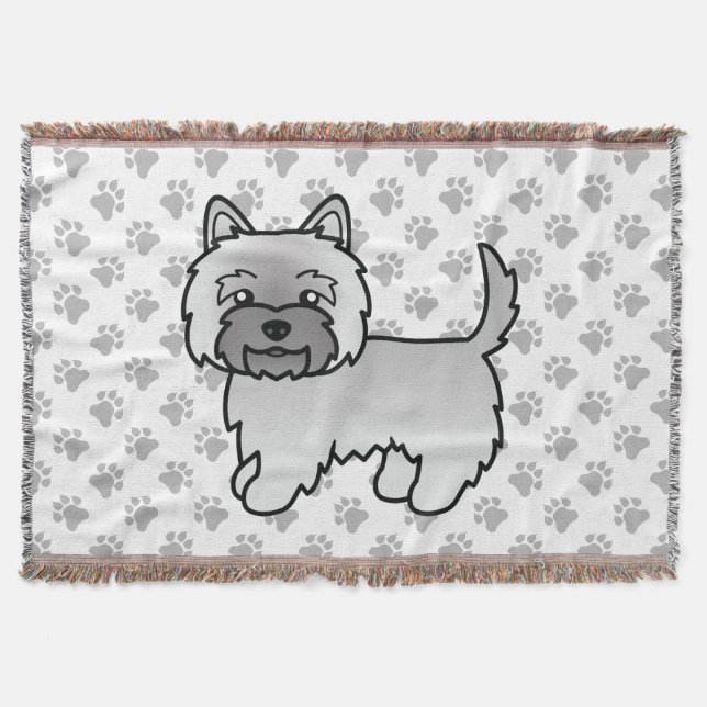 Gray Cairn Terrier Niedlich Cartoon Dog Decke (Vorderseite)