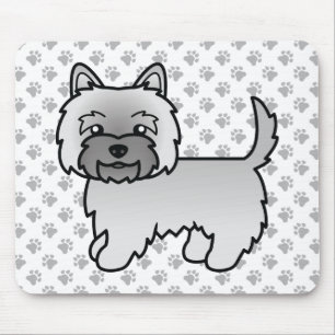Gray Cairn Terrier Niedlich Cartoon Dog Mousepad