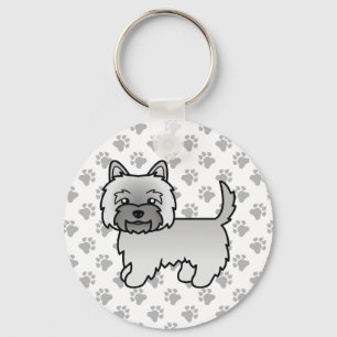 Gray Cairn Terrier Niedlich Cartoon Dog Schlüsselanhänger
