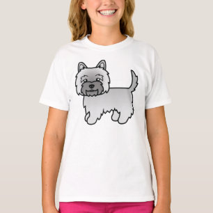 Gray Cairn Terrier Niedlich Cartoon Dog T-Shirt