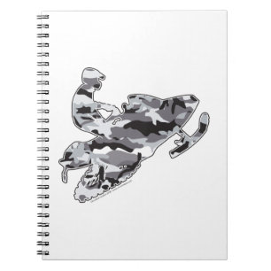 Gray Camoflage Snowmobiler Notizblock