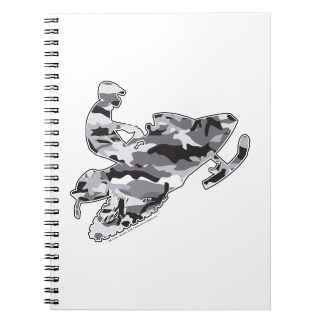 Gray Camoflage Snowmobiler Notizblock (Vorderseite)