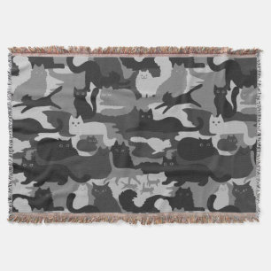 Gray Camouflage Cats Pattern Gray Kitty Cats Camou Decke
