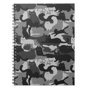 Gray Camouflage Cats Pattern Gray Kitty Cats Camou Notizblock