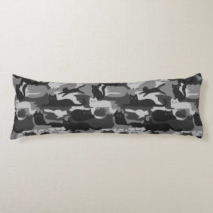 Gray Camouflage Cats Pattern Gray Kitty Cats Camou Seitenschläferkissen