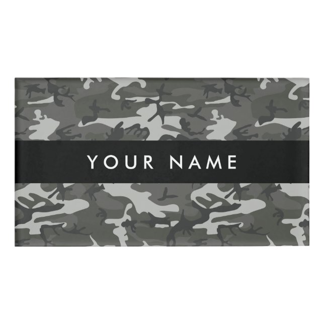 Gray Camouflage, Militär, Armee Namenschild (Vorderseite)