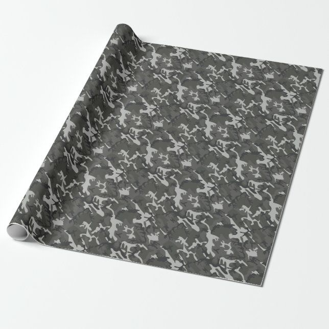 Gray Camouflage Moderne Outdoor Camouflage Geschenkpapier (Ungerollt)
