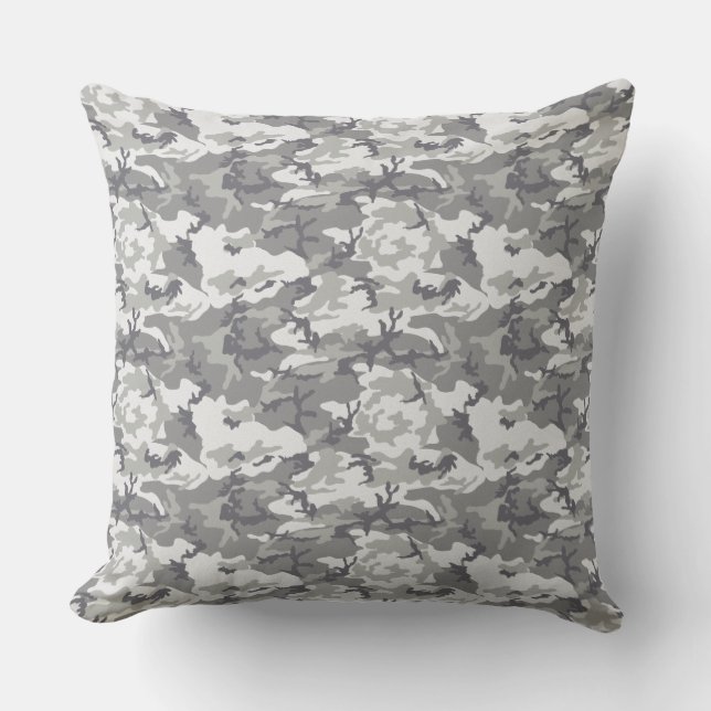 Gray Camouflage Pattern Kissen (Vorderseite)