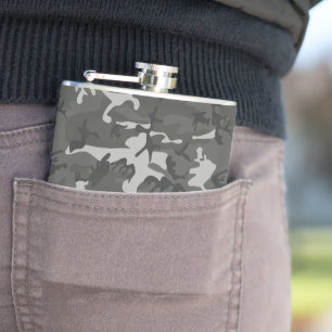 Gray Camouflage Pattern, militärisches Muster, Arm Flachmann