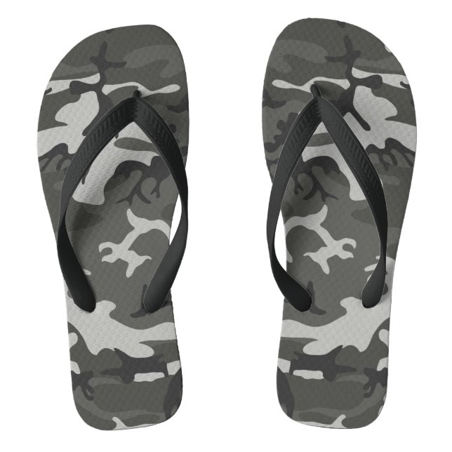Gray Camouflage Pattern, militärisches Muster, Arm Flip Flops (Fußbett)