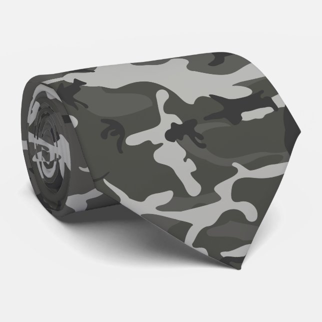 Gray Camouflage Pattern, militärisches Muster, Arm Krawatte (Gerollt)