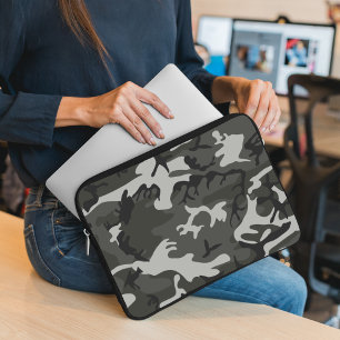 Gray Camouflage Pattern, militärisches Muster, Arm Laptopschutzhülle
