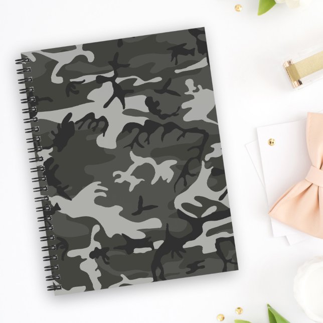 Gray Camouflage Pattern, militärisches Muster, Arm Notizbuch (Von Creator hochgeladen)