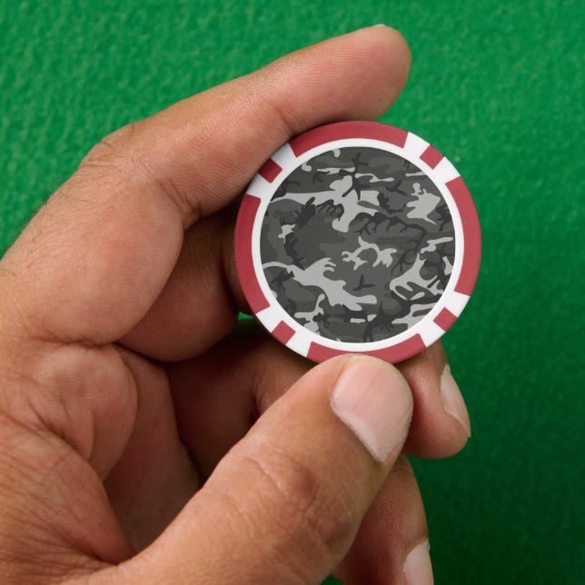 Gray Camouflage Pattern, militärisches Muster, Arm Pokerchips (Hand)
