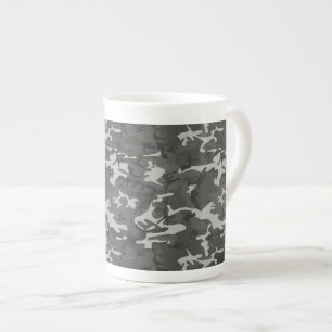 Gray Camouflage Pattern, militärisches Muster, Arm Prozellantasse