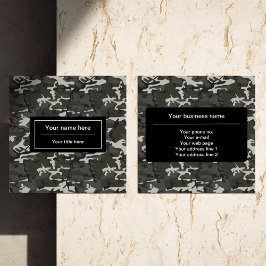 Gray Camouflage Pattern, militärisches Muster, Arm Quadratische Visitenkarte