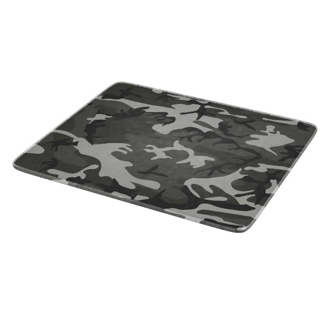 Gray Camouflage Pattern, militärisches Muster, Arm Schneidebrett (Ecke)