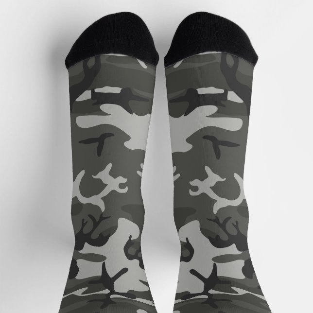 Gray Camouflage Pattern, militärisches Muster, Arm Socken (Oben)