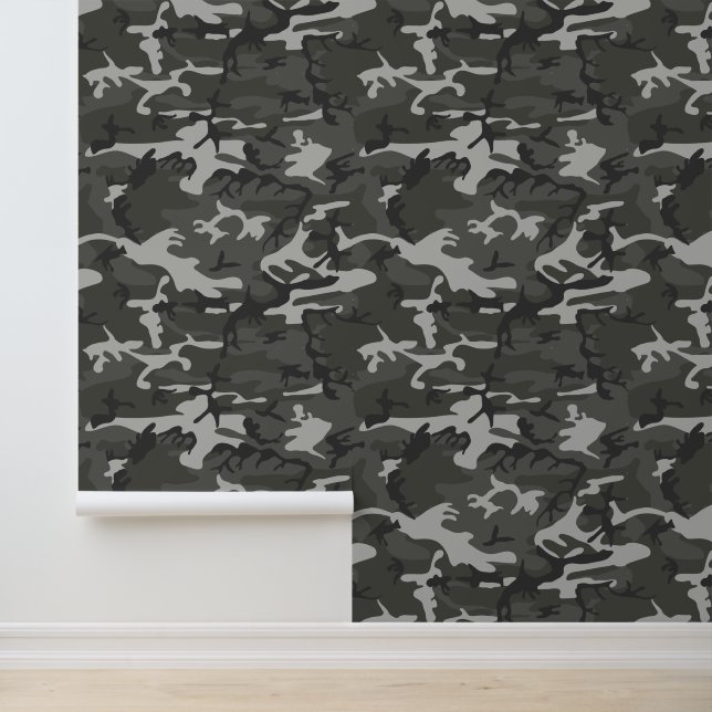 Gray Camouflage Pattern, militärisches Muster, Arm Tapete (Anwendung)