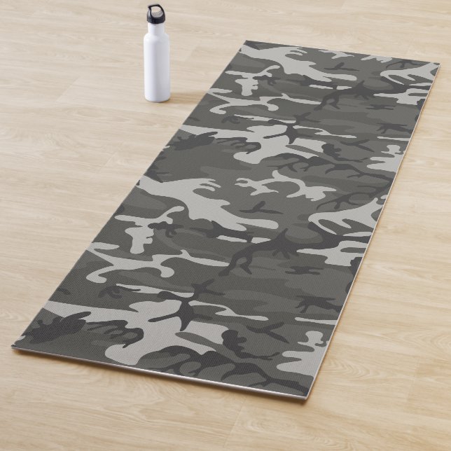 Gray Camouflage Pattern, militärisches Muster, Arm Yogamatte (Beispiel)