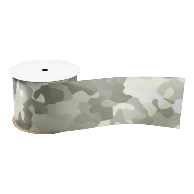Gray Camouflage Pattern Satinband (Spule)