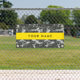 Gray Camouflage Pattern, Your name, Personalize Banner