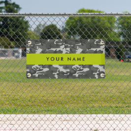 Gray Camouflage Pattern, Your name, Personalize Banner