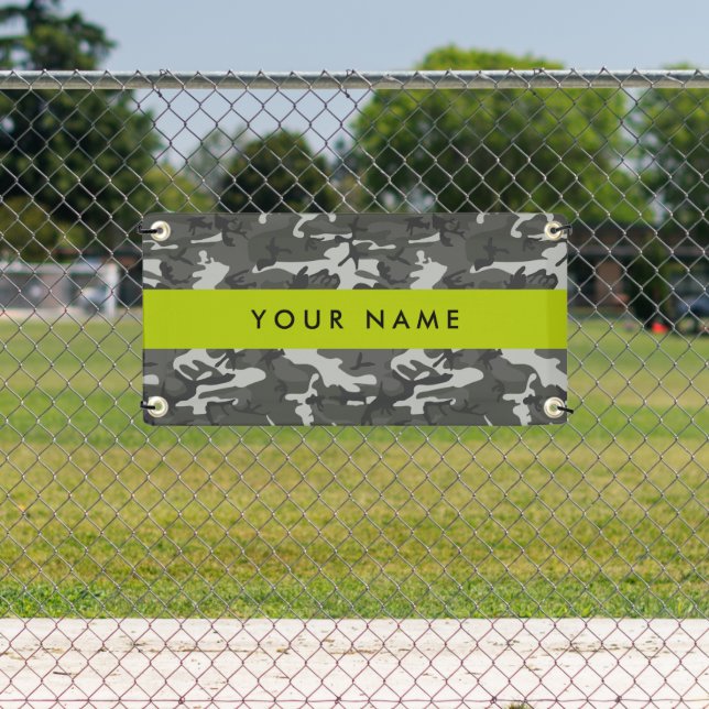 Gray Camouflage Pattern, Your name, Personalize Banner (Insitu)