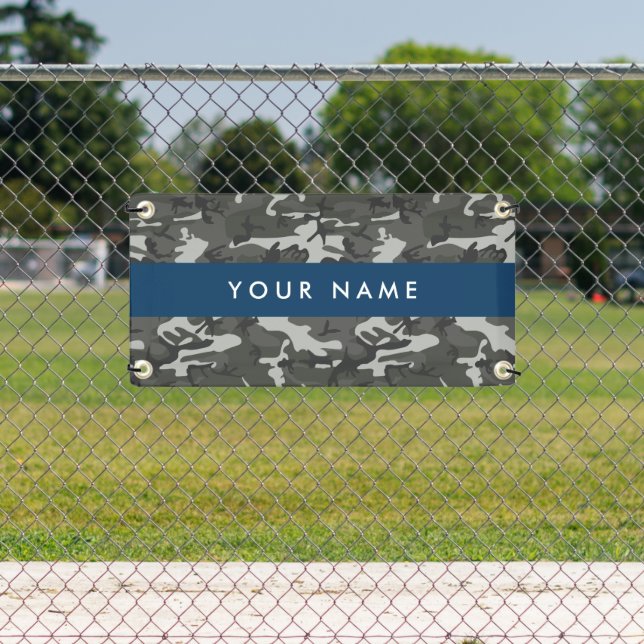 Gray Camouflage Pattern, Your name, Personalize Banner (Insitu)
