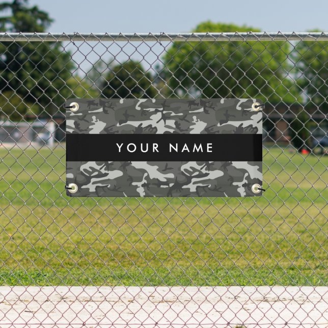 Gray Camouflage Pattern, Your name, Personalize Banner (Insitu)