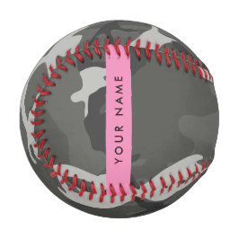 Gray Camouflage Pattern, Your name, Personalize Baseball