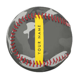 Gray Camouflage Pattern, Your name, Personalize Baseball