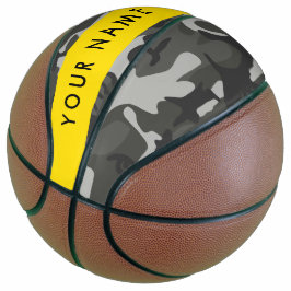 Gray Camouflage Pattern, Your name, Personalize Basketball