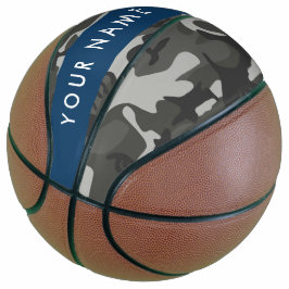 Gray Camouflage Pattern, Your name, Personalize Basketball
