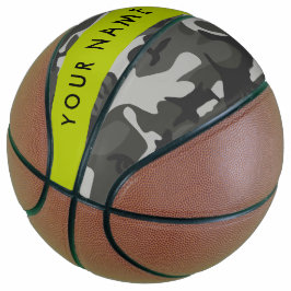 Gray Camouflage Pattern, Your name, Personalize Basketball